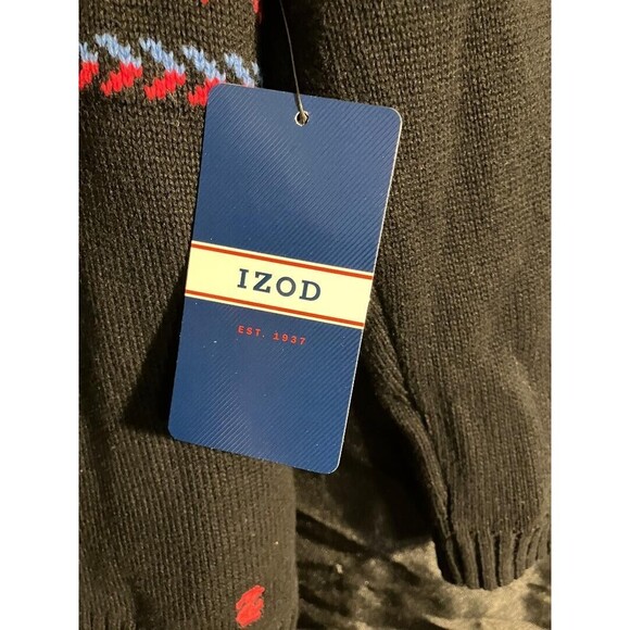 IZOD Quarter Zip Christmas Sweater With Red Button Down Boys Size S/P (6-7) New - Picture 6 of 7